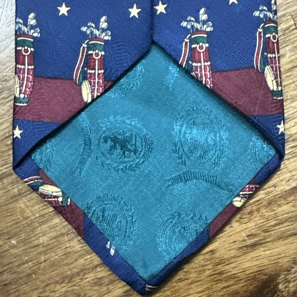 Tommy Hilfiger Golf Print Golfer‎ Tie 100% Italian Silk NeckTie Men's Dadcore